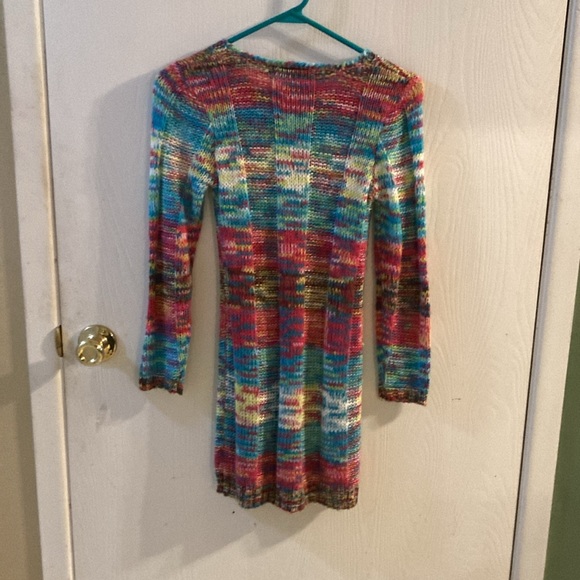 Girls multi-color Knit sweater dress/tunic. large - Picture 2 of 6